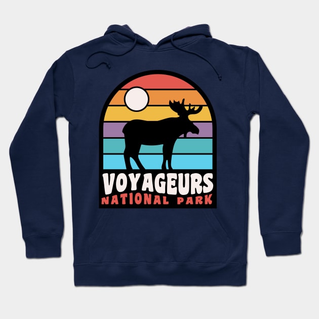 Voyageurs National Park Moose Minnesota Badge Hoodie by PodDesignShop